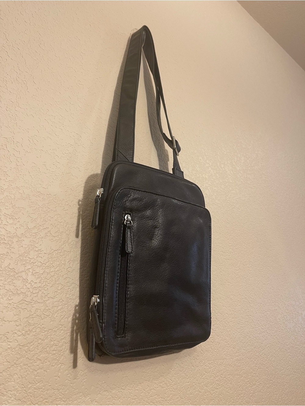 Osgoode Marley Black Leather Crossbody Organizer Bag with RFID Pocket